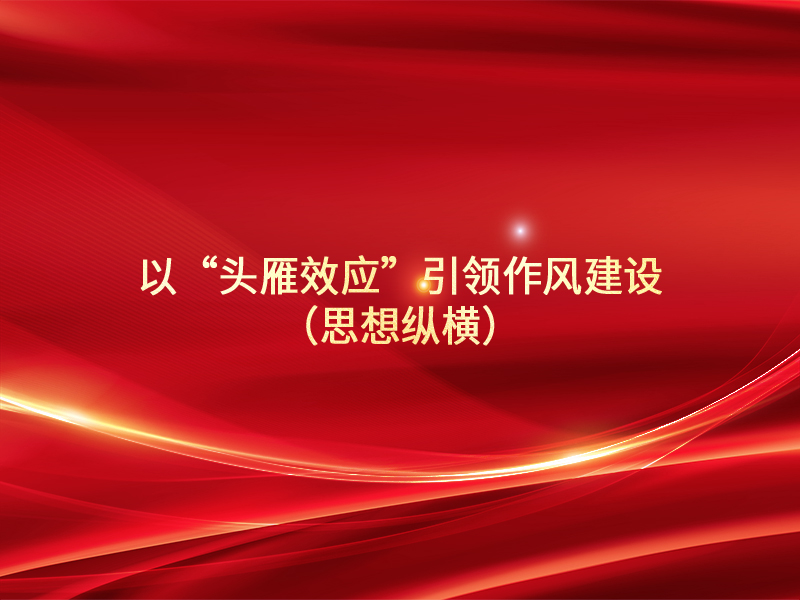 以“头雁效应”引领作风建设（思想纵横）