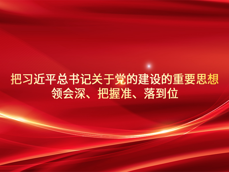 把习近平总书记关于党的建设的重要思想领会深、把握准、落到位