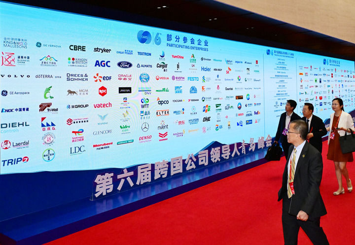 第六届跨国公司领导人青岛峰会参会企业标志墙