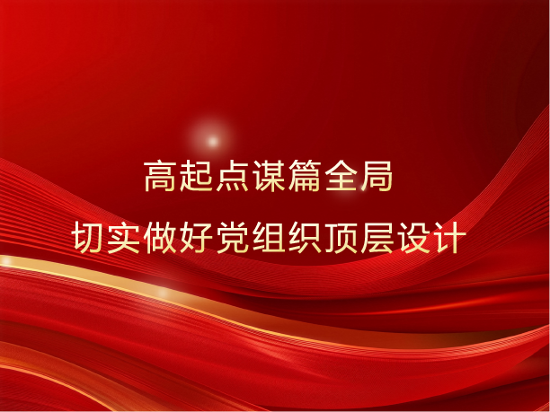 高起点谋篇全局，切实做好党组织顶层设计